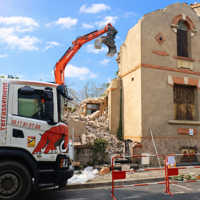 Démolition de bâtiment Travaux de démolition de bâtiment réalisés par Ecoterrassement